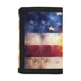 thumbnail image 1 of FUIALDOLG Fire Soccer American Flag Portable Trifold Card Wallet, Polyester Children's Wallet Large Capacity Kids Trifold Wallet for Travel Outdoor, 1 of 6
