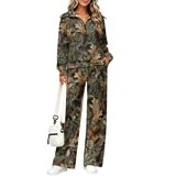 FUIALDOLG Forest Camo Pattern Tracksuits, Stretch Matching Sweatsuits ...