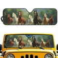 thumbnail image 1 of FUIALDOLG Forest Horse Car Windshield Sun Shade for Car Front Window Block UV Rays Foldable Sun Visor Protector Sunshade to Keep Your Vehicle Cool 52.95”x 16.14”, 1 of 7