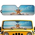 thumbnail image 1 of FUIALDOLG Funny Beach Starfish Car Sun Shade Cover Foldable Car Windshield Sun Shade Block UV Rays Heat Keep Vehicle Cool for Cars SUV Off-road Vehicle Trucks 52.95"x16.14", 1 of 7