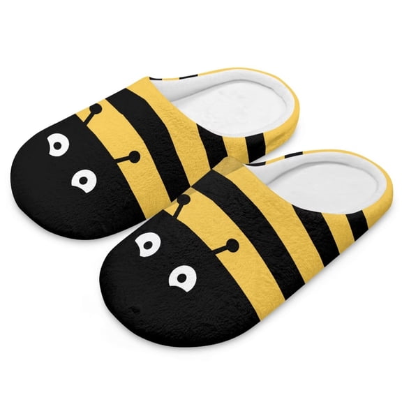 FUIALDOLG Funny Bee Print Slippers for Women Memory Foam House Bedroom Closed Toe Indoor Slipper Shoes Comfy Trendy Gift Slippers, Size 9-10