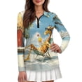 thumbnail image 1 of FUIALDOLG Funny Giraffe Womens Golf Shirts Long Sleeve Quarter Zip Athletic Top Pullover Summer Golf Apparel Sun Protection for Indoor and Outdoor Activity, 1 of 7