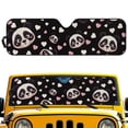thumbnail image 1 of FUIALDOLG Funny Panda Hearts Windshield Sun Shade Sun Visor for Car Off-road Vehicle Front Window Keep Vehicle Cool Protect Your Car from UV Rays, 1 of 7