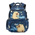 thumbnail image 1 of FUIALDOLG Galaxy Cartoon Capybara Kawaii School Backpack with Portable Padded School Bag, Lightweight 17 Inch Bookbag for Back to School Middle School, 1 of 10