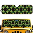 thumbnail image 1 of FUIALDOLG Geometric Jamaican Flag Windshield Sun Shade Sun Visor Heat Shield for Front Window Car Off-road Vehicle Accessories Keep Vehicle Cool, 1 of 7