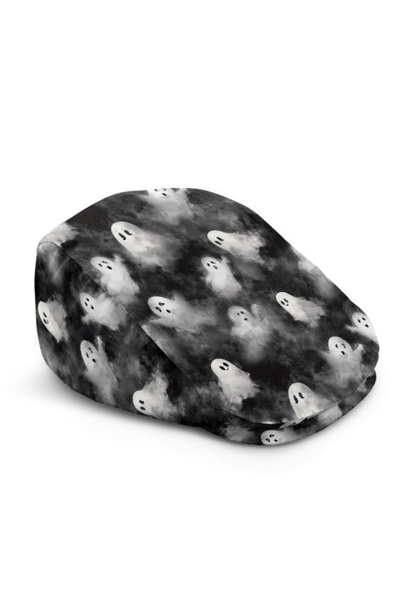 Ghost Pattern Design Light Flat Cap, Comfort Lightweight Polyester Newsboy Hat for Hunting Spring Fishing
