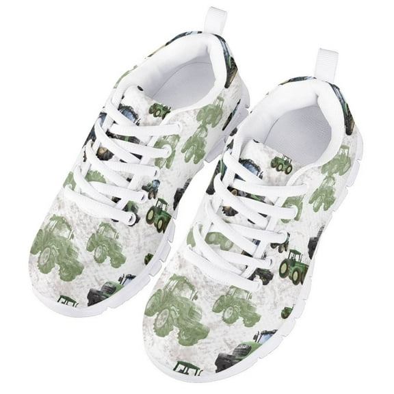 FUIALDOLG Girls and Boys Running Shoes Kids Sneakers Lace-up Tennis Shoes Casual Lightweight Classic Walking Shoe