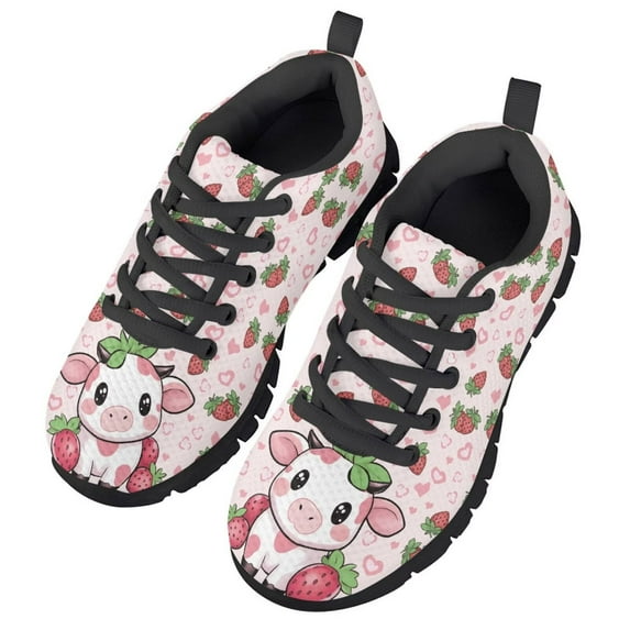 FUIALDOLG Girls and Boys Running Shoes Kids Sneakers Lace-up Tennis Shoes Casual Lightweight Classic Walking Shoe