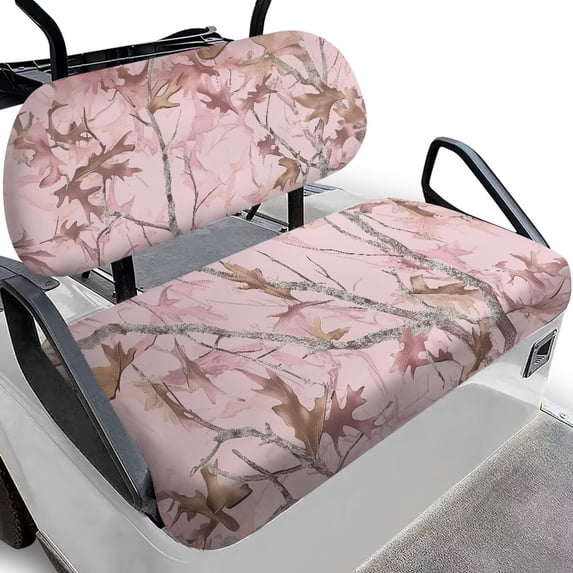FUIALDOLG Golf Cart Seat Covers Fit for Club Car Precedent Front Seats Cushion, Pink Camo Hunting Print Golf Cart Front and Back Seat Cushion Cover, No Nails Required