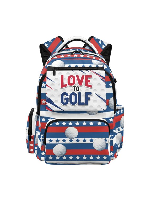 Golf Pattern Design Breathable School Bag for Travel Kindergarten, Lightweight Waterproof Polyester Kids Backpacks