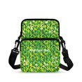 thumbnail image 1 of FUIALDOLG Green Cactus Pattern Cross Body Bags, 2 Layer Crossbody Wallet for Daily Commute, Stretch Polyester with Compartments Cellphone Handbag, 1 of 7