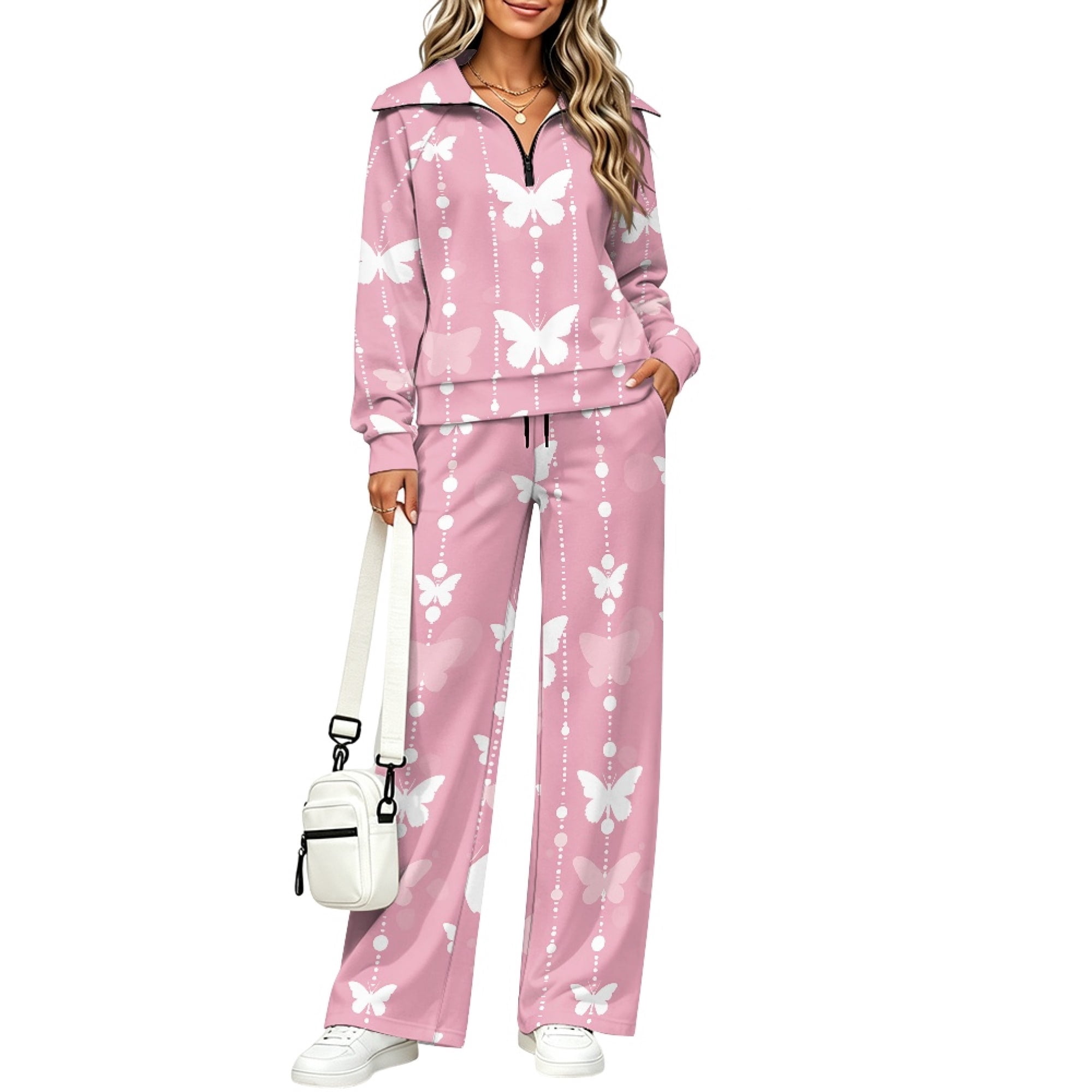FUIALDOLG Half Zip Women's 2 Piece Outfits for Outdoor Gathering Wear ...