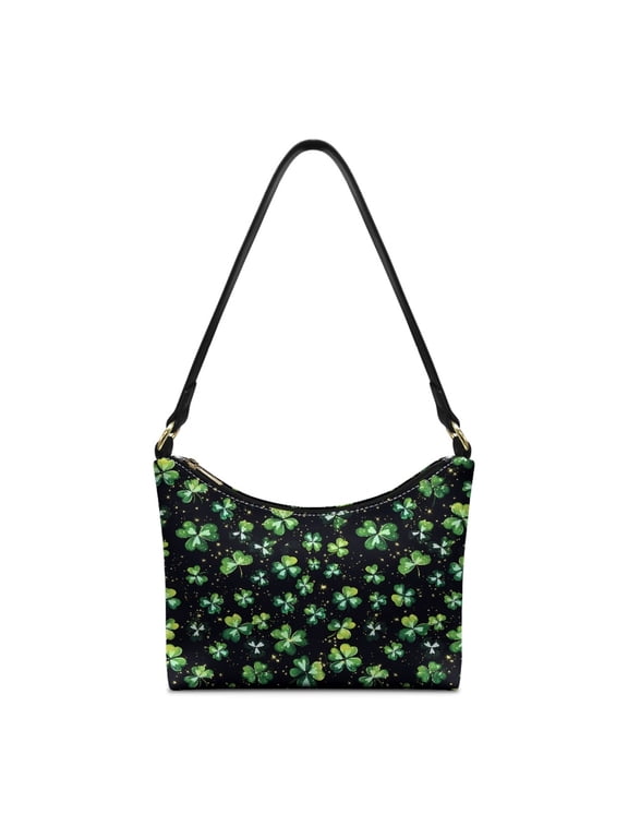 Hobo Purse Tote for Travel, Casual Shoulder Handbag PU Leather Underarm Shoulder Purse for Women, Saint Patrick Black Cat