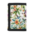 thumbnail image 1 of FUIALDOLG Hummingbird Floral Decoration Children's Wallet, Elastic Polyester Trifold Card Wallet for Travel, Protective Slim Coin Pockets, 1 of 6