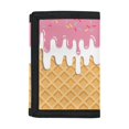 thumbnail image 1 of FUIALDOLG Ice Cream Waffle & Sprinkles Print Lightweight Trifold Card Wallet, Polyester Children's Wallet Portable Children's Money Wallets for Travel Sports, 1 of 7