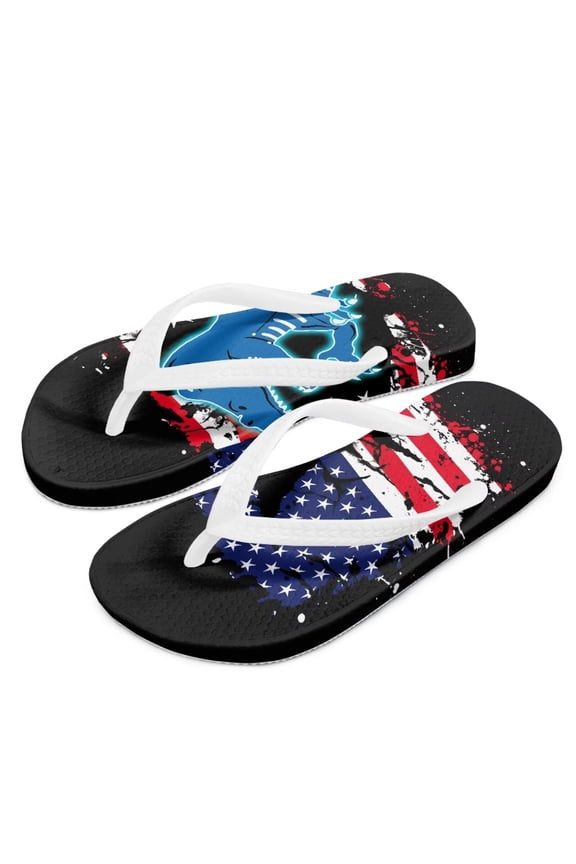 Kids Boys Girls Flip Flops American Flag Dinosaur Print Comfort Quick-Dry Beach Pool Thong Sandals(Little Kid/Big Kid) Size 11