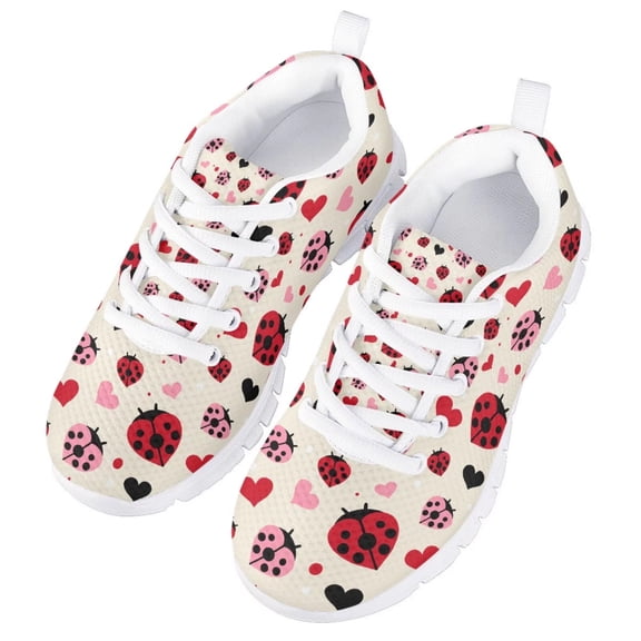 FUIALDOLG Kids Sneakers for Girls Lightweight Sneakers Lace-up Tennis Running Shoes Breathable Walking Shoes for Little Kid Big Kid