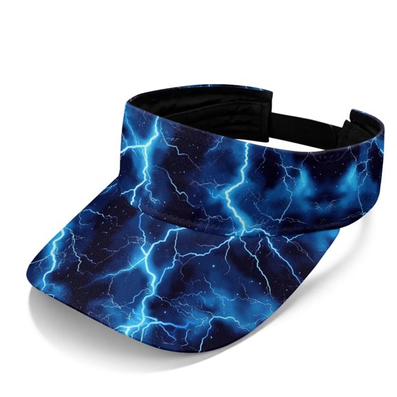 FUIALDOLG Lightning Print Sun Visor Women Wide Brim Hat Adjustable Outdoor Cap Open Top Visors Hats Headwear Men Sport Running Golf Travel
