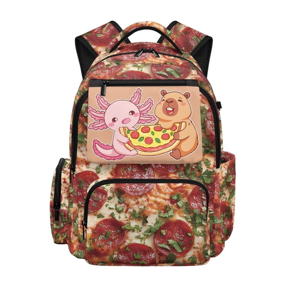 FUIALDOLG Lightweight 17 Inch Multi Pocket School Backpack, 600D Polyester Durable Bookbag for Primary School Students