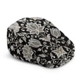 thumbnail image 1 of FUIALDOLG Lightweight Beret Hat, Silver Floral Lace Pattern Polyester Soft Adjustable Men Newsboy Hat for Walking Fishing Driving, 1 of 4