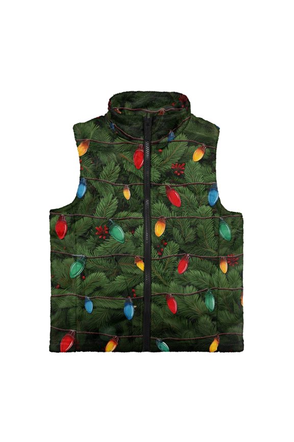 Lightweight Kid Outerwear Vest for Daily Life Winter, Light String Polyester Comfortable Sleeveless Fleece Jacket