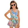 thumbnail image 1 of FUIALDOLG Littl Girl Swimsuit with Skirt Dolphin Pattern Swimwear Little Girl's One Piece Swimwear Sleeveless Swim Dress A-line Swimming Dress 10-11 Y, 1 of 7