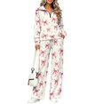 FUIALDOLG Lounge Sets Pink Bows Polka Dot Travel Outfits for Women Zip ...