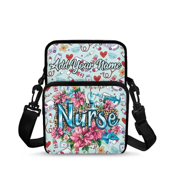FUIALDOLG Medical Equipment Pattern Zipper Closed Cell Phone Bag Case, Polyester Crossbody Cell Phone Purse Lightweight Cellphone Pouch Purse for Work School