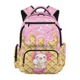 thumbnail image 1 of FUIALDOLG Melting Ice Cream with Sprinkles & Waffle Cone Pattern Boys Backpack for School with Lightweight Multi-Pocket School Bag, Water Repellent 17 Inch Bookbag for Back to School Elementary, 1 of 9
