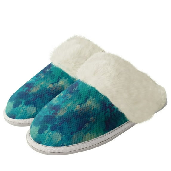 FUIALDOLG Mens Cozy Scuff Slippers Casual Slip On Warm House Shoes Indoor Outdoor Sandal Slippers With Arch Support