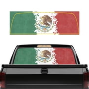 FUIALDOLG Mexican Flag Distressed Print Pickup Car Window Stickers 66.9 x 22.4 Inches Truck Rear Window Decal for Most Trucks, Vinyl Universal Car Rear Windshield Sunshade
