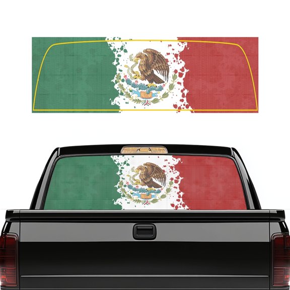 FUIALDOLG Mexico Flag Rear Window Decals for Trucks SUV Perforated Sticker, Back Window Film Privacy UV Block Sun Shade Waterproof Universal
