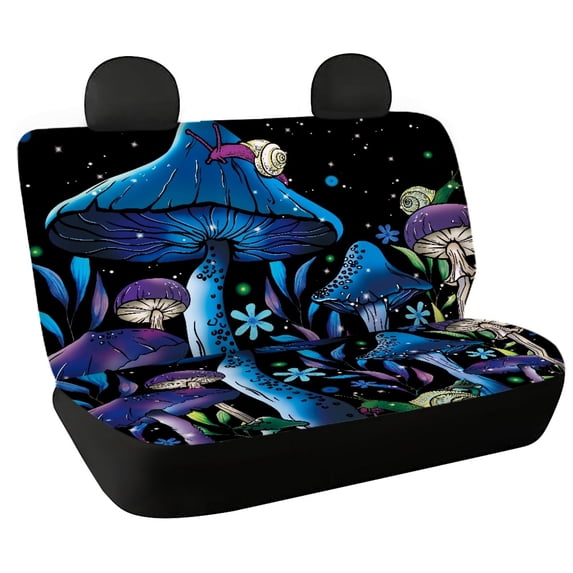 FUIALDOLG Mushroom Snail Starry Full Wrap Rear Bench Car Seat Cover, Comfortable Stretch Back Seat Cover Protector for Automotive Interior