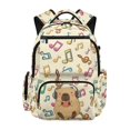 thumbnail image 1 of FUIALDOLG Musical Note Pattern Padded Breathable Straps Book Bag for School Travel, Waterproof Multi-Pocket 600D Polyester School Bookbag, 1 of 10