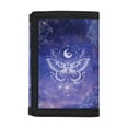 thumbnail image 1 of FUIALDOLG Mystic Moth Moon Pattern Slim Trifold Card Holders, Polyester Children's Wallet Portable Trifold Card Wallet for Outdoor Outdoor Sports, 1 of 6