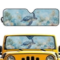 thumbnail image 1 of FUIALDOLG Ocean Sea Turtle Windshield Sun Shade for Car Off-road Vehicle Auto SUV Truck Foldable Front Window Sunshade Sun Visor Protector Block UV Rays Reflect Heat, 52.95" x 16.14", 1 of 7