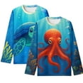 thumbnail image 1 of FUIALDOLG Octopus Sea Turtle Toddler Boy Long Sleeve Shirts 2-Pack Boys Pullover T-Shirt Ocean Animal Graphic Kids Soft Basic Tops for 3-4 Years, 1 of 5