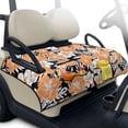 thumbnail image 1 of FUIALDOLG Orange Floral Seat Cover for Golf Carts Soft Non-slip Golf Cart Seat Protector Cover Accessories 51.2x30.3 Inch,Foldable Club Car Seats Covers 2 Passengers, 1 of 8