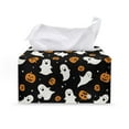 thumbnail image 1 of FUIALDOLG PU Leather Tissue Box Cover Rectangular Cute Ghost Pumpkin Tissue Holder Dispenser Paper Cover Case Napkin Holder Halloween Decor for Bathroom Living Room Office Car Kitchen, 1 of 7