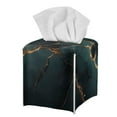 thumbnail image 1 of FUIALDOLG PU Leather Tissue Box Cover Square with Bottom Belt, Blackish Green Marble Waterproof Tissue Box Holder for Bathroom Bedroom Office Desk, Decorative Organizer, 1 of 7