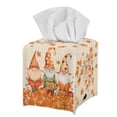 thumbnail image 1 of FUIALDOLG PU Leather Waterproof Tissue Box Holder, Square Napkin Facial Tissues Boxes Dispenser, Thanksgiving Gnome Leaves Home Office Car Tissue Holder Decorative Container, 1 of 7