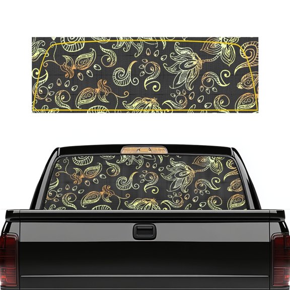FUIALDOLG Paisley Pattern Rear Window Decals for Trucks - Back Window Decals Fit Most Pickup Trucks SUV, Back Window Decal for Car Personalized Decoration