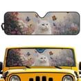thumbnail image 1 of FUIALDOLG Persian Cat Butterfly Print Car Windshield Sun Shade Block UV Rays Universal Sun Visor Protector for Car,ORV Accordion Folding Sunshade Keep Vehicle Cool, 1 of 7