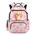 thumbnail image 1 of FUIALDOLG Pink Paw Print Pattern School Backpack with Padded Straps, Water Resistant Large Capacity 17 Inch School Bag for Daily Use Back to School, 1 of 10