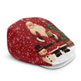 thumbnail image 1 of FUIALDOLG Polyester Beret Hat for Driving Walking Summer, Vintage Windproof Newsboy Cap, Santa Claus Gift Design, 1 of 4