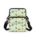 thumbnail image 1 of FUIALDOLG Polyester Crossbody Bag Zipper Portable Crossbody Purse for Travel, Honeycomb Pattern Print Cell Phone Bag, 1 of 7