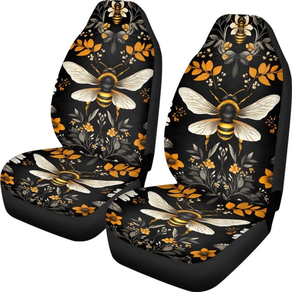 FUIALDOLG Polyester Fabric Front Seat Covers, Elastic Stretch 2 Pack Front Seat Protector for Women and Men, Universal for Van and Vehicle