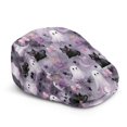 thumbnail image 1 of FUIALDOLG Polyester Flat Cap for Shopping Camping Travel, Lightweight Sun Shade Beret Hat, Halloween Black Cat Ghost, 1 of 4