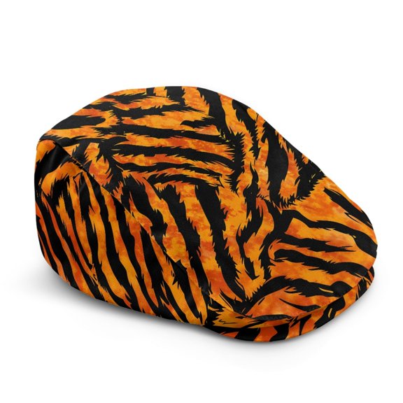 FUIALDOLG Polyester Forward Newsboy Hat for Summer Summer Outings Hunting, All-Season Lightweight Forward Beret Hat, Tiger Stripe Pattern