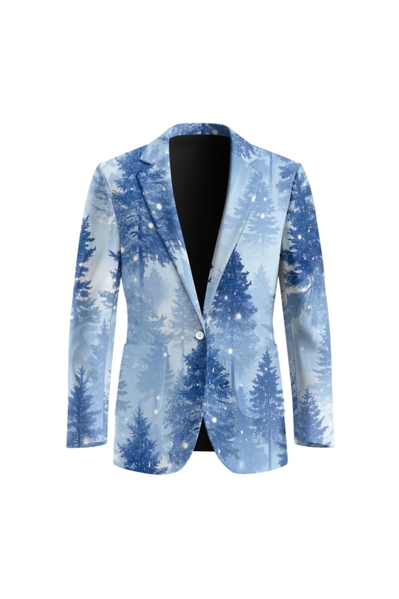 Polyester Men Suit Set for Casual Prom, Regular Fit Solid Mens Blazer Suit Jacket, Winter Pines